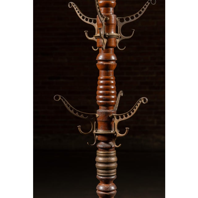 Wood Late 19th Century Turned Oak and Cast Iron Coat Tree by Udell Works For Sale - Image 7 of 9
