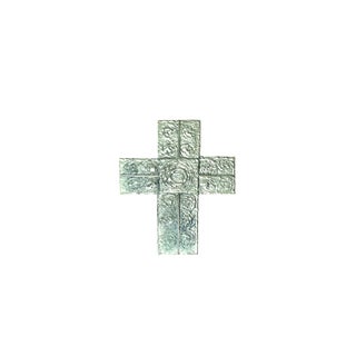 Mid-Century Brutalist Metal Sakral Cross Sculpture, 1960s For Sale