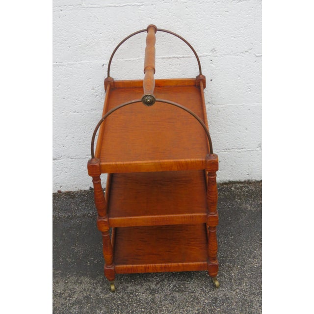 Art Deco Early 1900s Liquor Bar Tea Cart With a Handle For Sale - Image 4 of 12