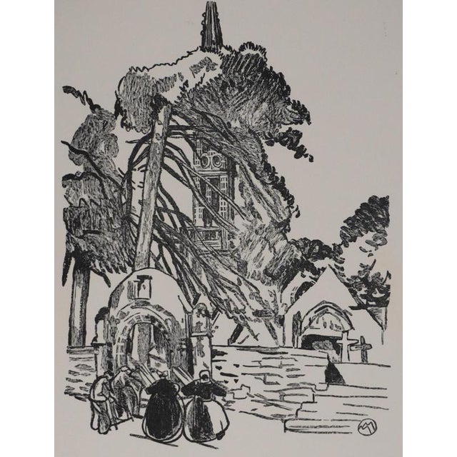Mathurin Meheut, Brittany, Arrival at the Sanctuary (Black), Engraving For Sale - Image 6 of 9