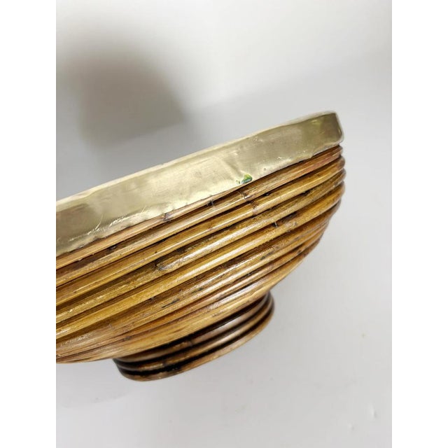 Wicker and Brass Fruit Basket, France, 1960s For Sale - Image 10 of 12