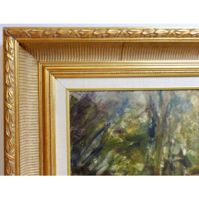 Expressionism Oil on Board of Sunflowers Signed Anton Weiss For Sale - Image 3 of 10