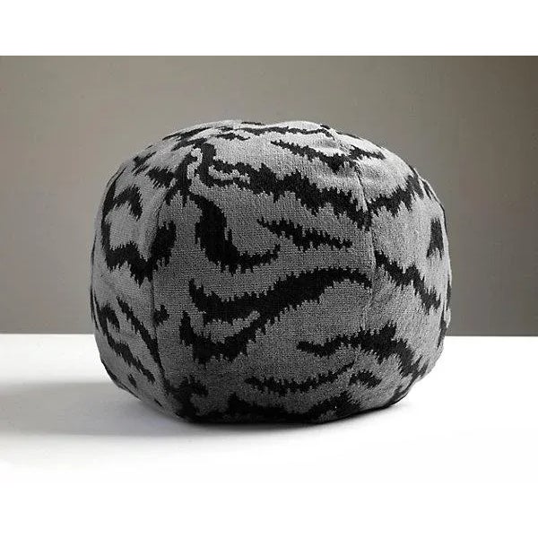 Contemporary The House of Scalamandré Tigre Sphere Pillow, Silver & Black For Sale - Image 3 of 3