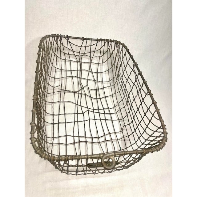 Vintage American Classic Industrial Wire Metal Utility Basket For Sale In Houston - Image 6 of 6