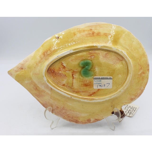 Ceramic Circa 1880 English Majolica Begonia Leaf Serving Tray For Sale - Image 7 of 9