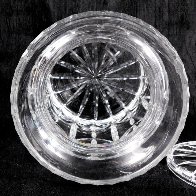 Traditional 1950s Unmarked Large Cut Crystal Biscuit Jar With Lid For Sale - Image 3 of 5