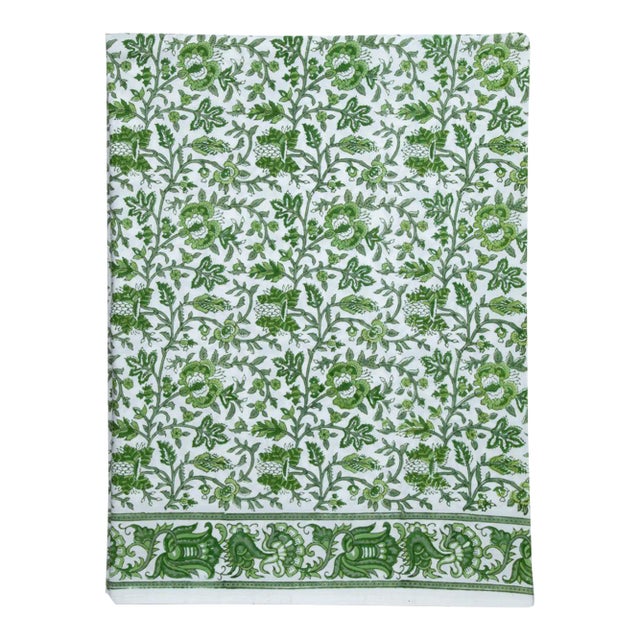 Aria Twin-XL Bed Green Flat Sheet For Sale