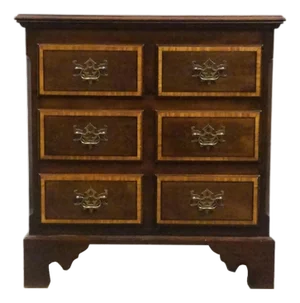 High End Vintage Banded Mahogany Traditional Chippendale Style 30" Nightstand W. Jewelry Storage