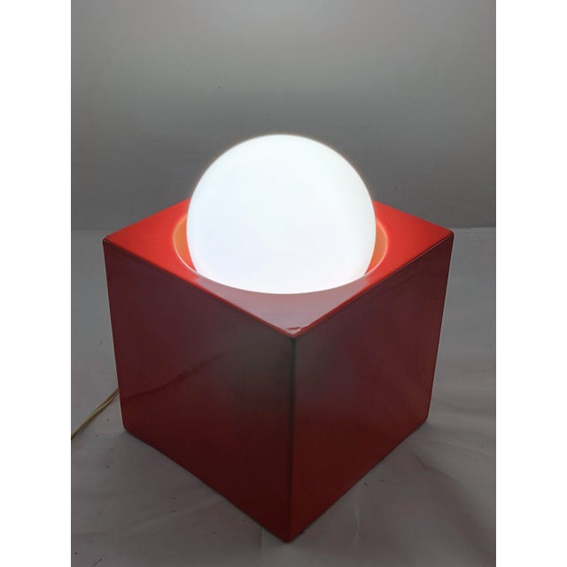 Mid-Century Modern Red Ceramic Table Lamp by Enzo Bioli for Il Picchio, Italy, 1960s For Sale - Image 3 of 10
