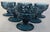 Vintage Aquamarine Honeycomb Champagne Coupes- Set of Six For Sale - Image 6 of 13