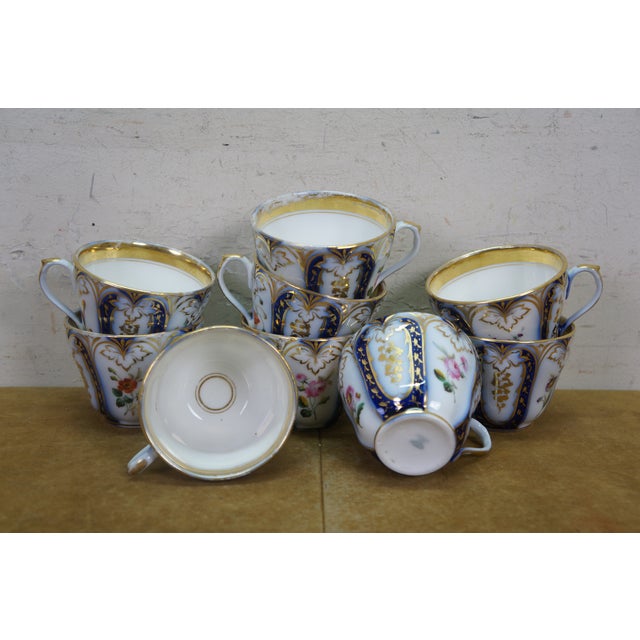 Antique Cobalt Blue & Gold Tea Coffee Demitasse Cups Dessert Plates China - 27 pcs For Sale - Image 12 of 17
