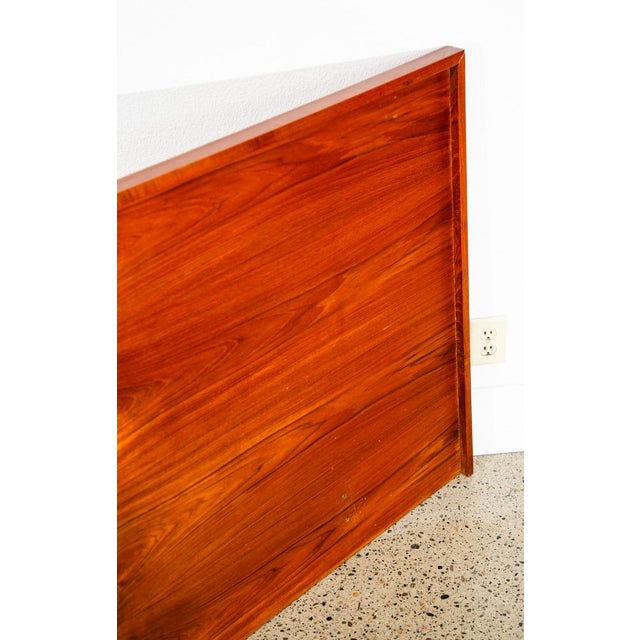 1960s Mid Century Danish Modern Headboard Bed Frame Teak King Sz Rectangular Size For Sale - Image 10 of 12