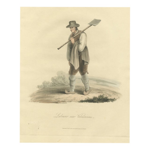 After Miss Semple, Laborer Near Valenciennes, Working Dress, 1817, Engraving For Sale