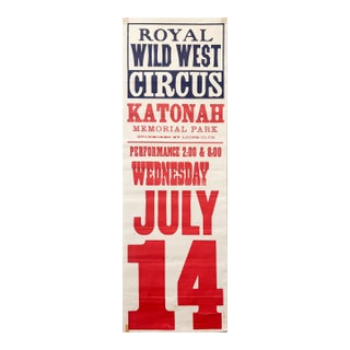 1960's Original American Circus Poster, Royal Wild West Circus For Sale