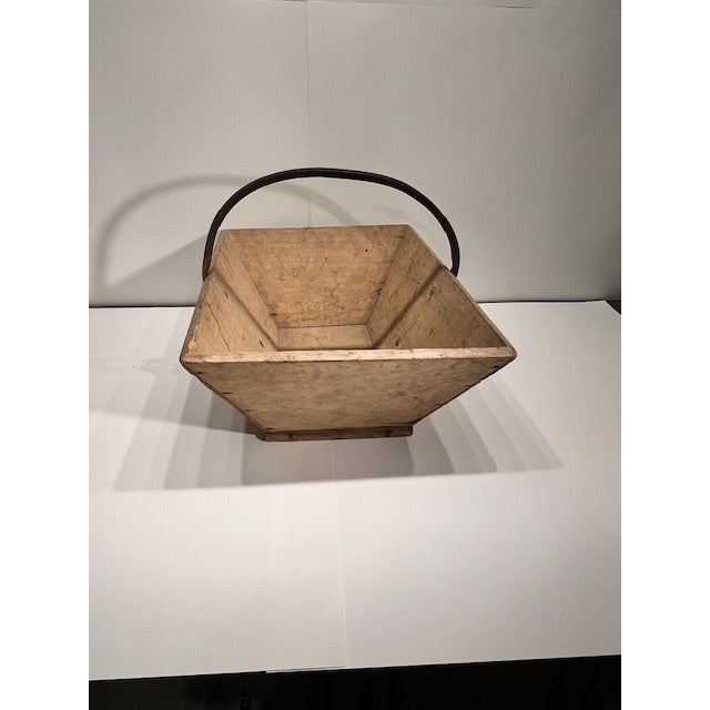 English English Wooden Gathering Basket With Metal Handle - $361 For Sale - Image 3 of 7