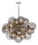 Shine Globe Chandelier, Polished Nickel with Smoke Glass For Sale