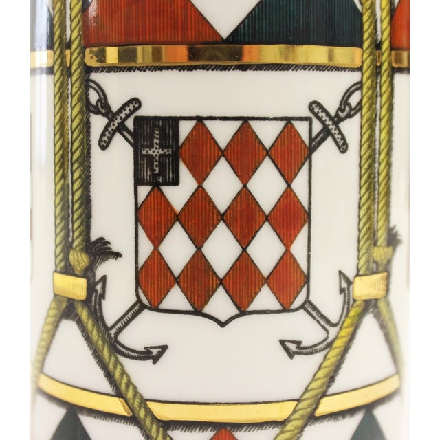 Traditional Late 20th Century Piero Fornasetti Heraldic Drum Mug For Sale - Image 3 of 4