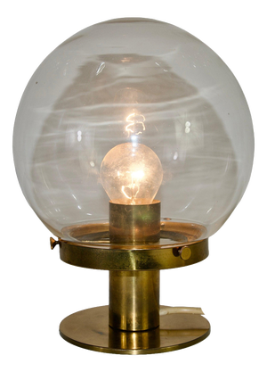 Mid-Century Modern Brass and Glass Table Lamp, 1960s