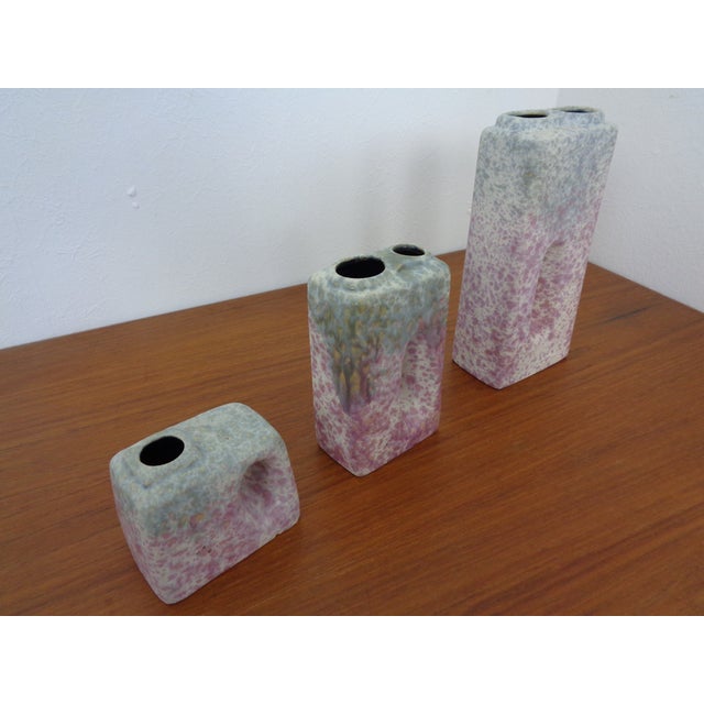Pink Vases from Ü-Keramik, 1970s, Set of 3 For Sale - Image 6 of 17