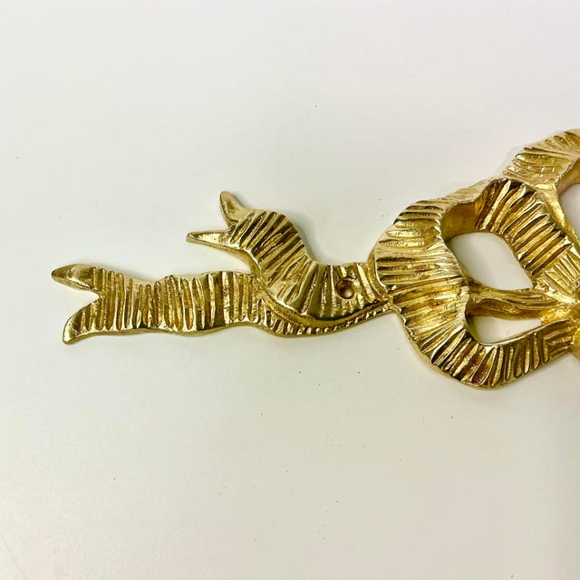 Mid-Century Hollywood Regency Chippendale Boho Chic Brass Bow Decorative Wall Pediment For Sale - Image 6 of 11