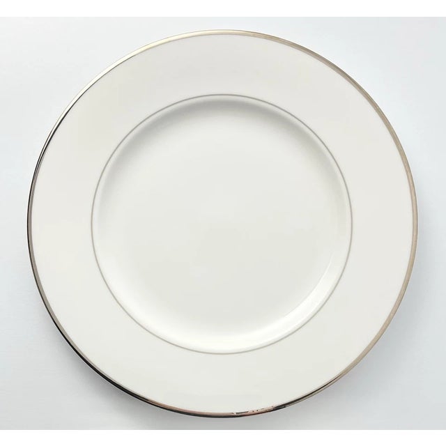 Contemporary Mikasa “Cameo Platinum” Bone China Dinner Plates - Set of 4 For Sale - Image 3 of 5