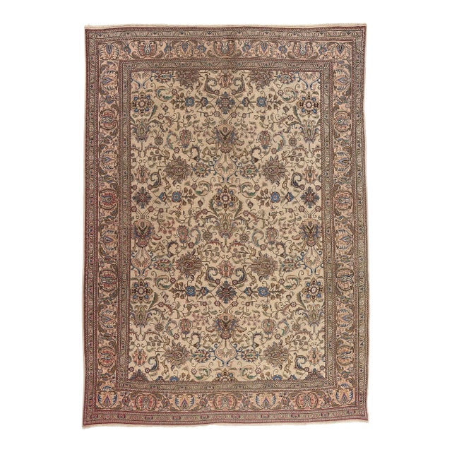 Late 20th Century Vintage Persian Tabriz Rug - 08'04 X 11'07 For Sale