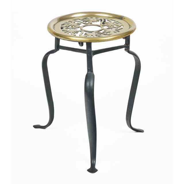 Victorian Late 19th Century Victorian Brass Round Trivet For Sale - Image 3 of 6