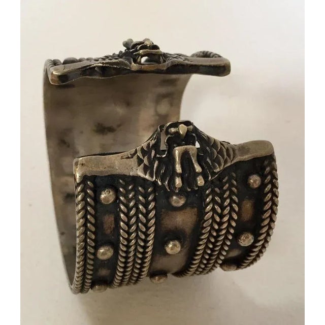 Metal Mid 20th Century Moroccan Vintage Berber Tribal Ethnic Cuff For Sale - Image 7 of 18