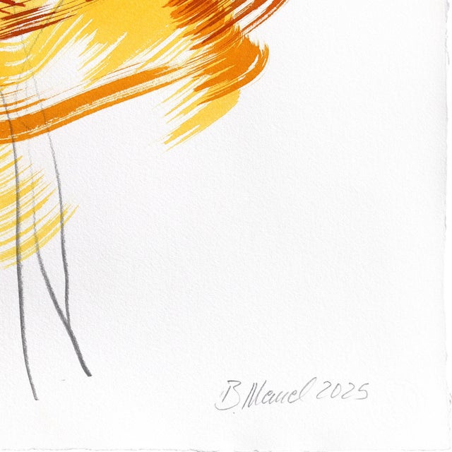 Autumn Tree 1 - Original Expressionist Tree Landscape Ink Painting on French Linen Paper by Bettina Mauel For Sale In Los Angeles - Image 6 of 6