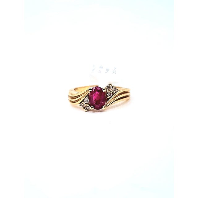 Late 20th Century 1.04 Ct Red Ruby & Diamond Ring Size 5.75 For Sale - Image 10 of 10