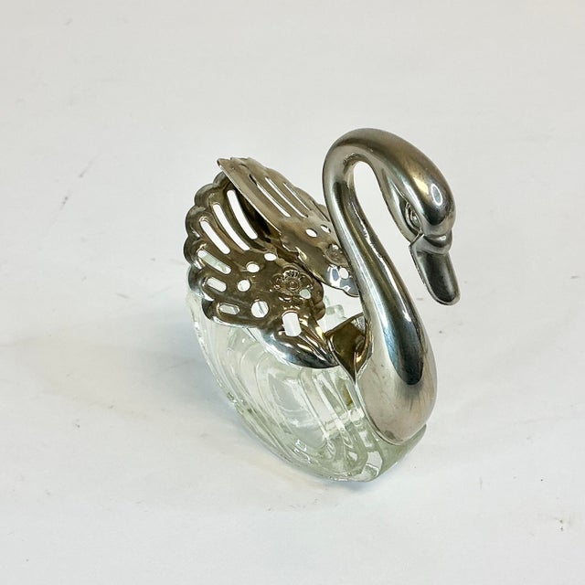 Vintage Coastal Hollywood Regency Swan Salt Cellars, Articulating Wings, Silver Plate - Set of 5. For Sale - Image 14 of 14