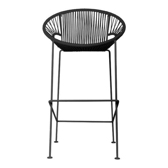Puerto Black on Black Counter Stool For Sale