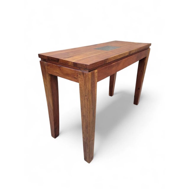 Vintage Rustic Reclaimed Barnwood Console Table For Sale - Image 4 of 7