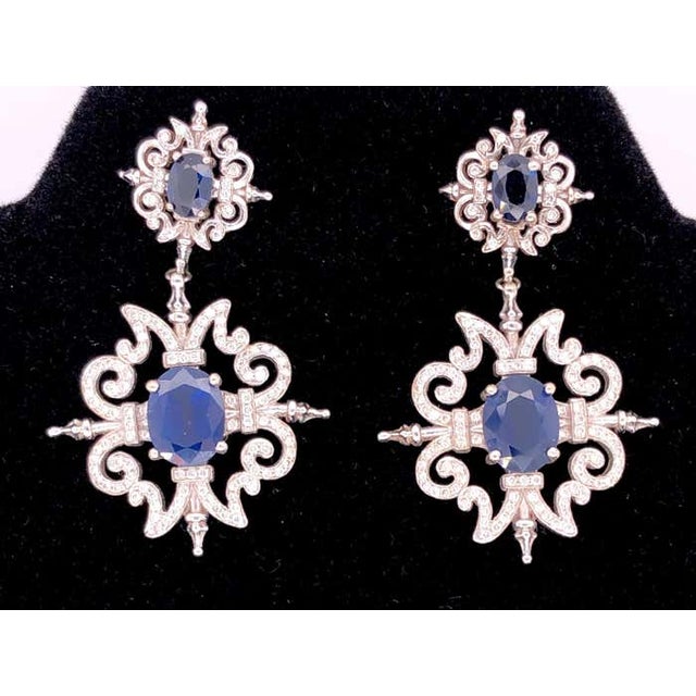 Modern 18 Karat Paul Morelli Pave Garden Gate Double Dangle Earring For Sale - Image 3 of 12