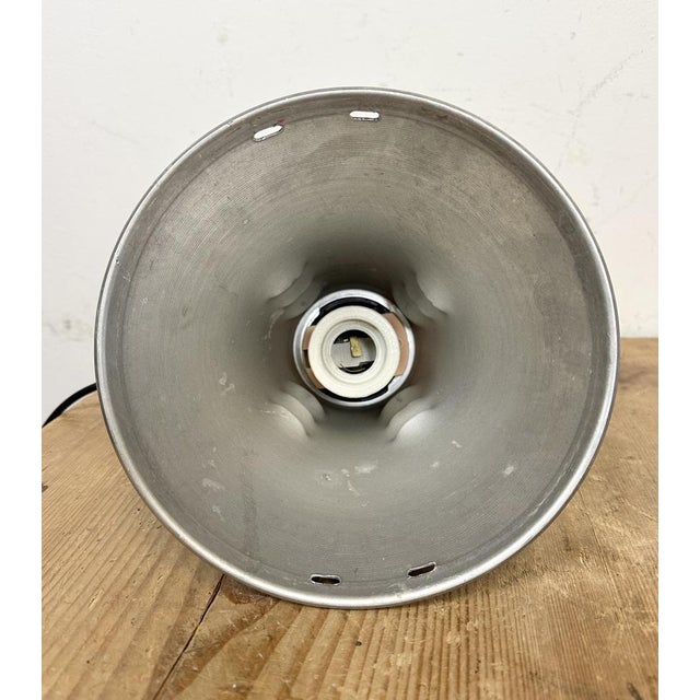 Industrial Grey Aluminium Cage Pendant Lamp, 1970s For Sale - Image 15 of 18