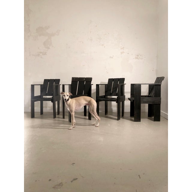 Postmodern Crate Chairs by Gerrit Rietveld, 1980s, Set of 4 For Sale - Image 9 of 17
