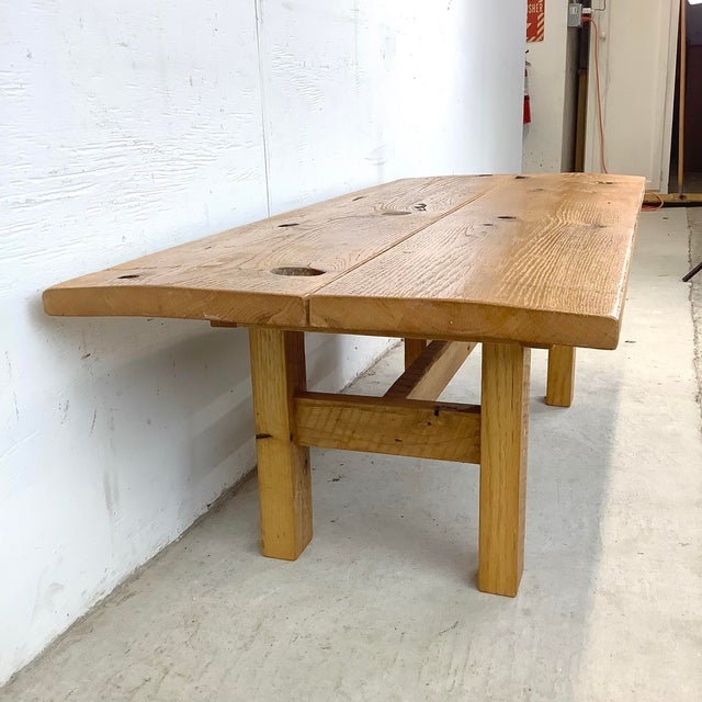 Wood Rustic Modern Pine Coffee Table For Sale - Image 7 of 12