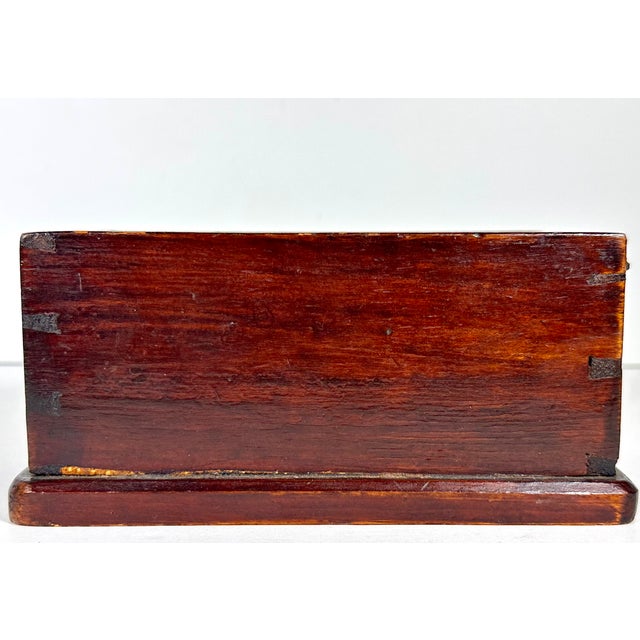 19th Century Early American Walnut Dovetail Slide Lid Candle Box For Sale - Image 4 of 16