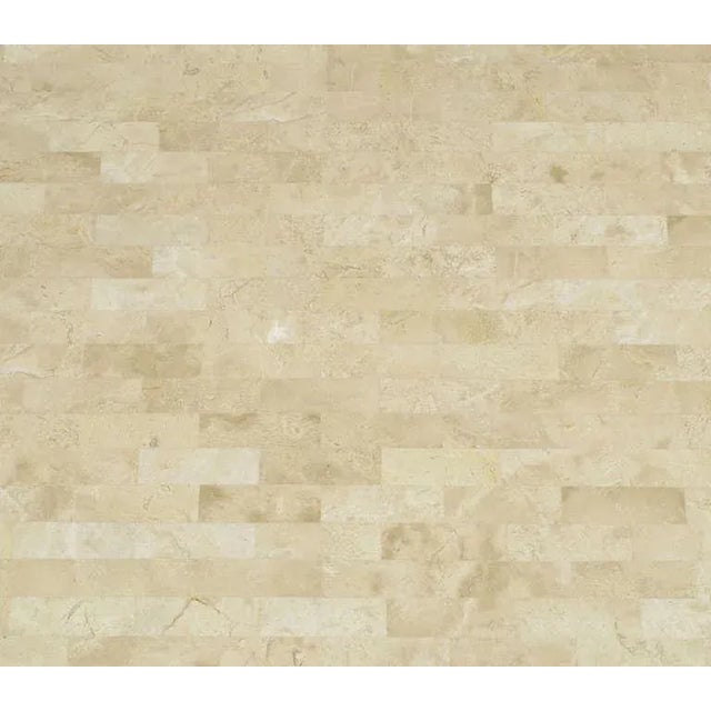 Metal Tessellated Fossil Stone & Brass Inlaid Coffee Table For Sale - Image 7 of 7