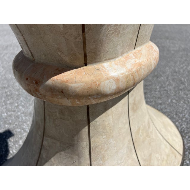 Mid-Century Modern Tessellated Stone & Brass Dining Table Manor of Maitland Smith For Sale - Image 3 of 12