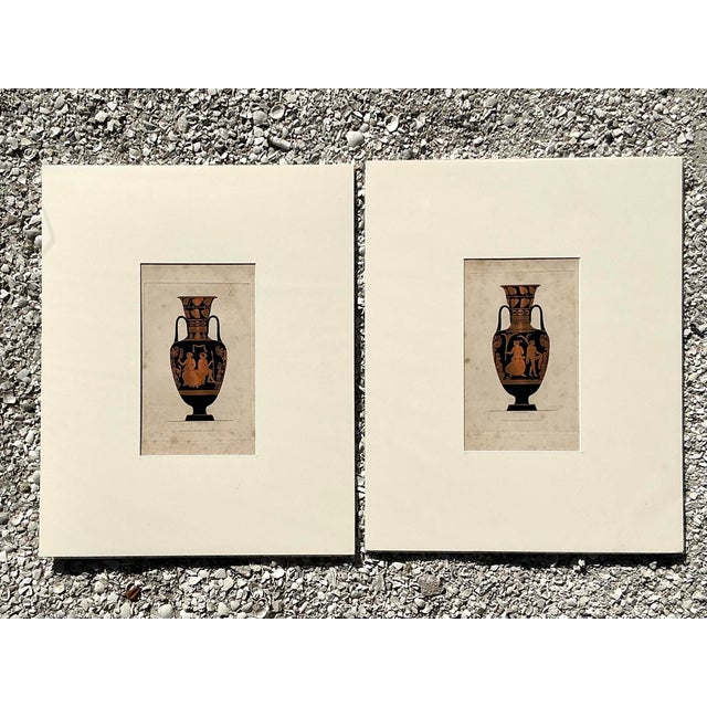 Vintage Boho Greek Urn Original Prints - Set of 2 For Sale - Image 10 of 12