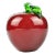 Mid 20th Century Handmade Hand Blown Red Glass Apple Paper Weight Figurine For Sale
