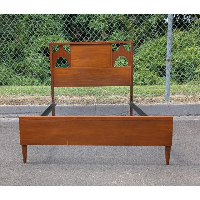 Vintage Mid Century Modern Walnut Twin Bed Frame For Sale - Image 9 of 9