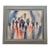 Mid-Century Impressionist Rainy Cityscape by W. Amion – Heavy Slate Blue Frame For Sale