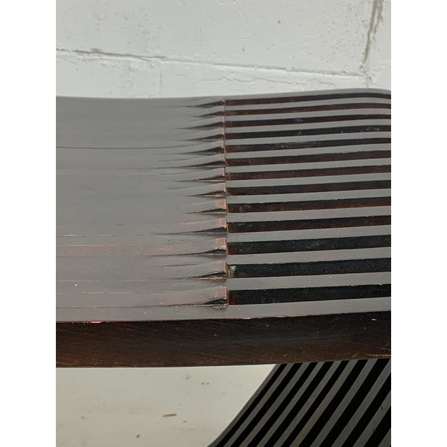 Vintage Dutch Slatted Wooden Wavy Curvy Coffee Table, 1970s For Sale - Image 9 of 15