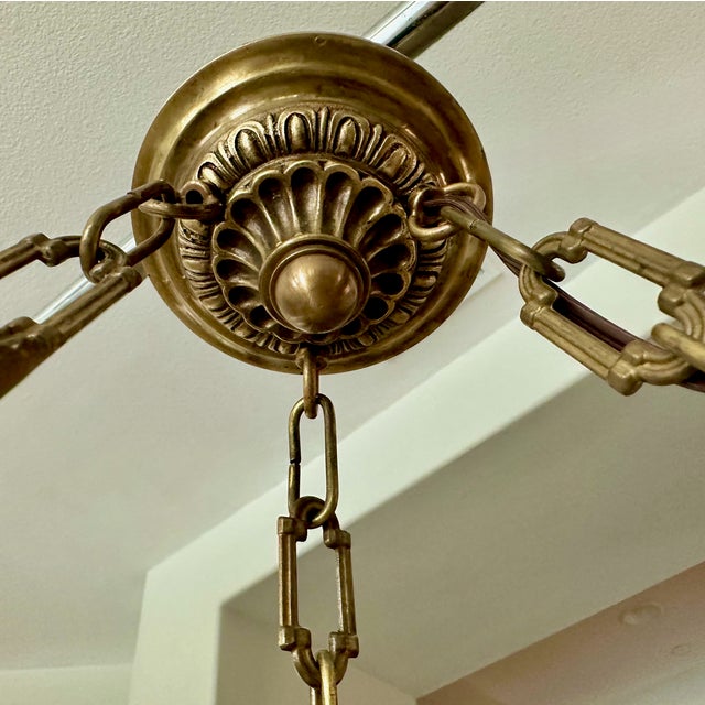 Large French Directoire Style Alabaster Chandelier Pendant Light For Sale - Image 16 of 18