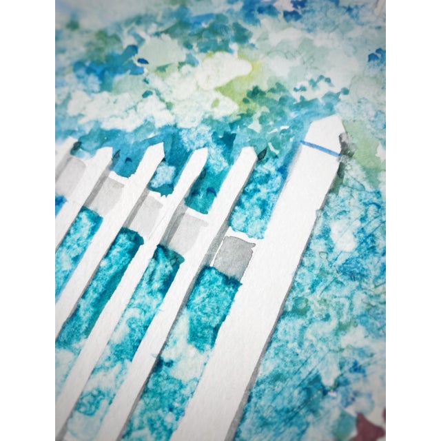 Large Jerry Baum Signed Watercolor “The Seaside” Coastal Southern Home, 1991 - Framed For Sale In Atlanta - Image 6 of 11