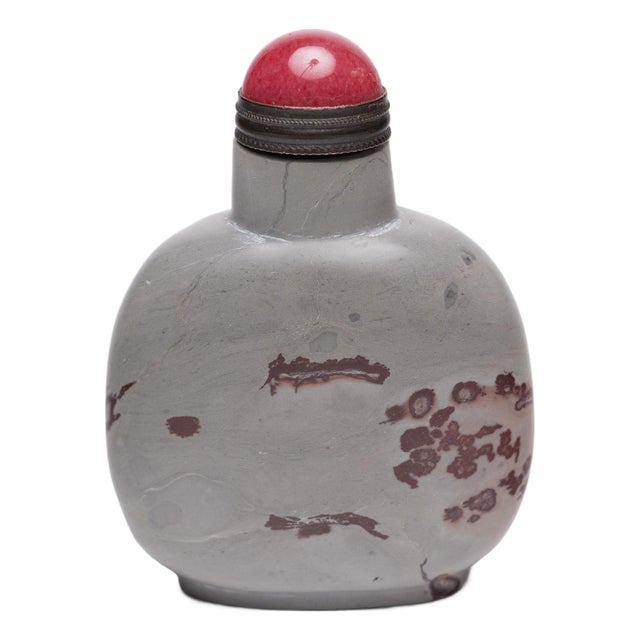 Chinese Painting Stone Snuff Bottle, C. 1900 For Sale