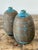 Vintage Glazed Ceramic Scored Vases - A Pair For Sale In West Palm - Image 6 of 12
