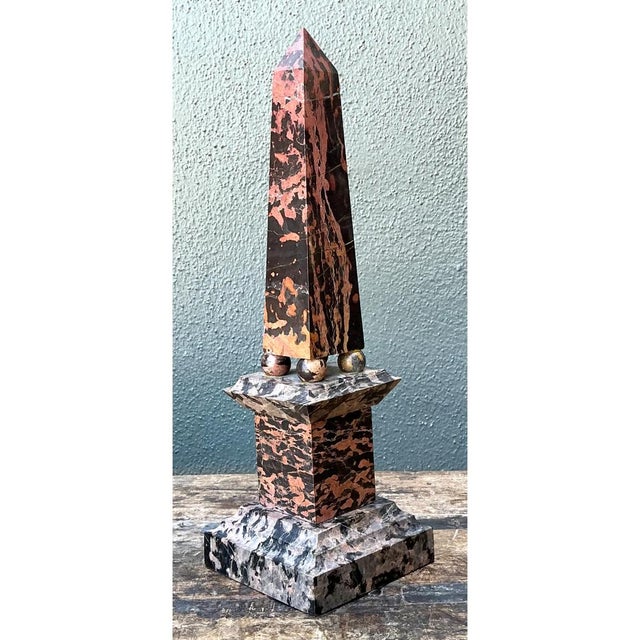 Stone Vintage Marble Obelisk Sculpture For Sale - Image 7 of 12